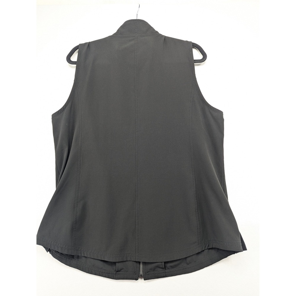 Chico's Zenergy Black Full Zip Mock Neck Vest Womens Size 2 L 12/14 Activewear - Picture 2 of 6